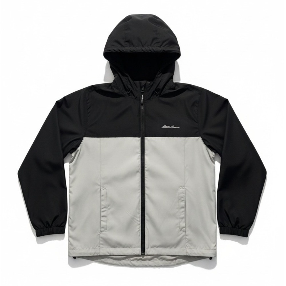 Eddie Bauer Windbreaker Jacket Black Gray Size M 10/12